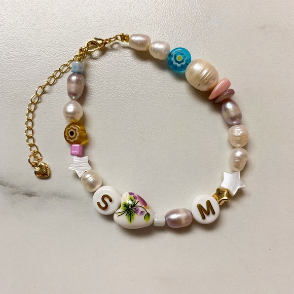 Mixed Beads Anklet / Bracelet HANDMADE - Picture 4 of 6